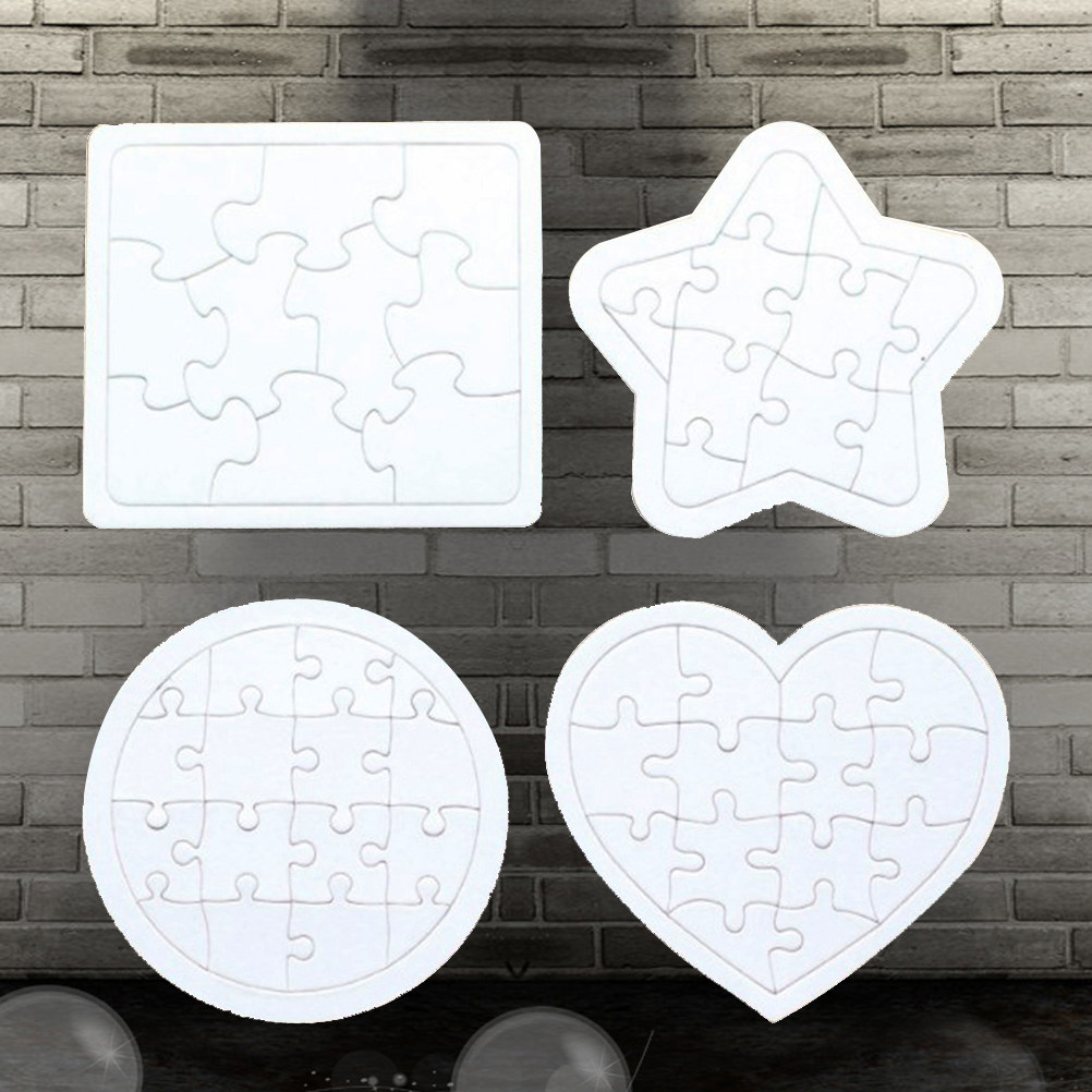Puzzle Blank White - 4Pcs Blank Jigsaw Puzzles Kids Creative