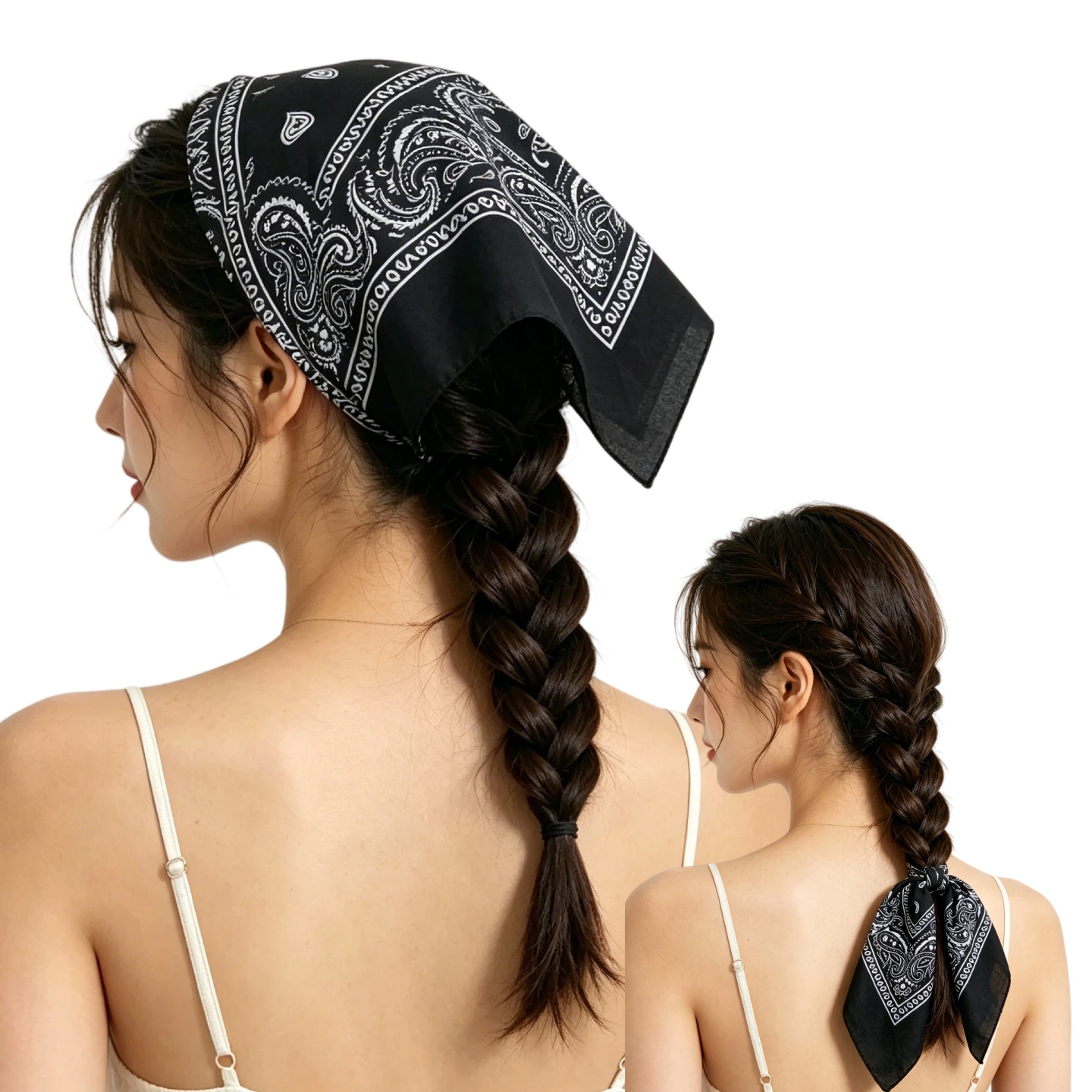 1/2/4/10pcs Hip Hop Cowboy Pai - Bandana Blank White review and price