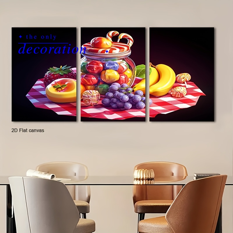 3pcs Framed Candy & Fruit Picn - Canvas Wrap Ready review and price